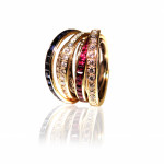 Damenring, Diamantring, Farbedelsteine, Weissgold, Gelbgold, Brillanten, Safir, Rubin, Anfertigung, Goldschmiede, Schmuck