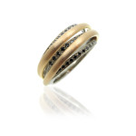 Damenring, Diamantring, Alliance, Memoire, Rotgold, Weissgold, Brillanten, Diamanten, schwarze Edelsteine, Wickelring, Goldschmiede, Faktor S, Winterthur