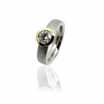 Verlobungsring, Solitär, Weissgold, Gelbgold, Brillant, Diamant, Anfertigung, Goldschmiede, Faktor S, Winterthur